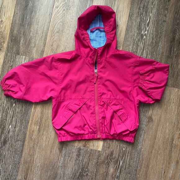 Lands’ End Girls 4T Squall Jacket Pink Waterproof Windproof Hooded Toddler - Picture 1 of 10